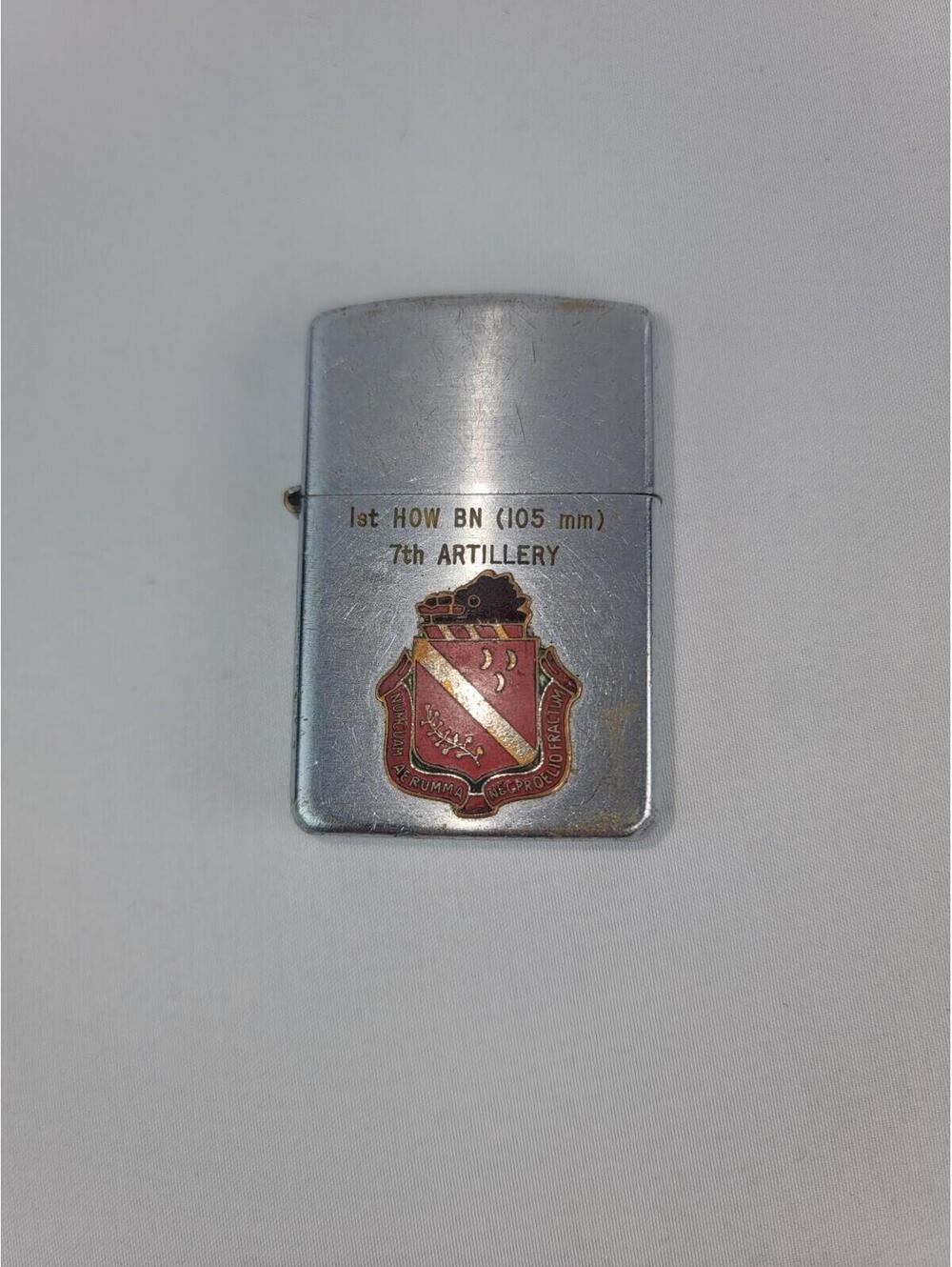 VIETNAM WAR 1960s Vulcan Military Lighter 1st Battalion 7th Art RAZORBACKS Japan